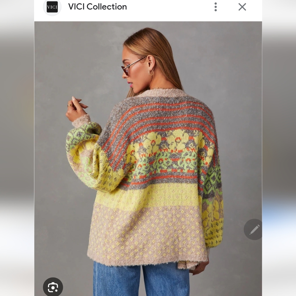 Fate. Women's Colorful Cardigan Oversize .new Condition.pit To Pit 27" - Picture 2 of 7